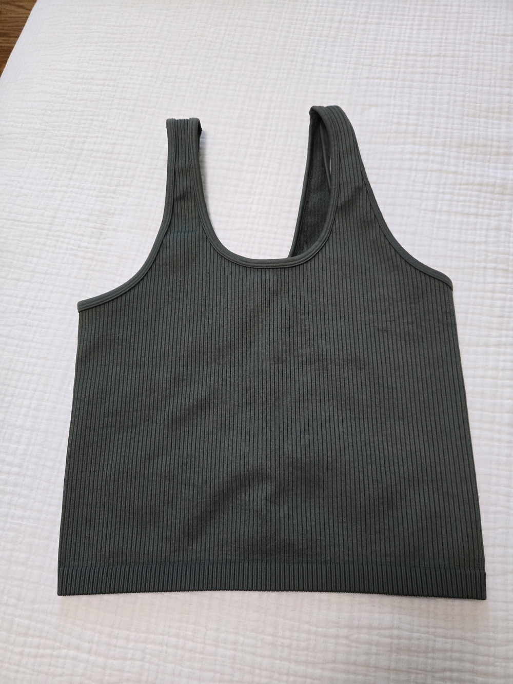 Offline By Aerie Classic Ribbed Tank Top In Olive Green